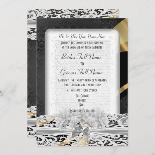 Zwarte goudwitte oogappel kaart (Voorkant / Achterkant)