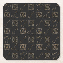 Zwarte & goudzodische Scorpio Astrology Star Sign