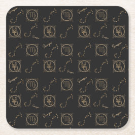 Zwarte & goudzodische Scorpio Astrology Star Sign Kartonnen Onderzetters