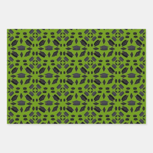 Zwarte graafkap boven groene gras inpakpapier vel (Voorkant)