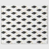 Zwarte gradatiekappen en goudConfetti Cadeaupapier (Vlak)