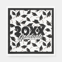 Zwarte gradatiekappen getoseerd in de lucht op wit servet