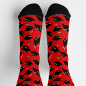 Zwarte gradatiekappen in de lucht op rood sokken (Top)