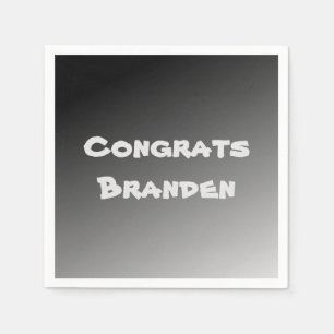 Zwarte Gradiënt Congrats Servetten