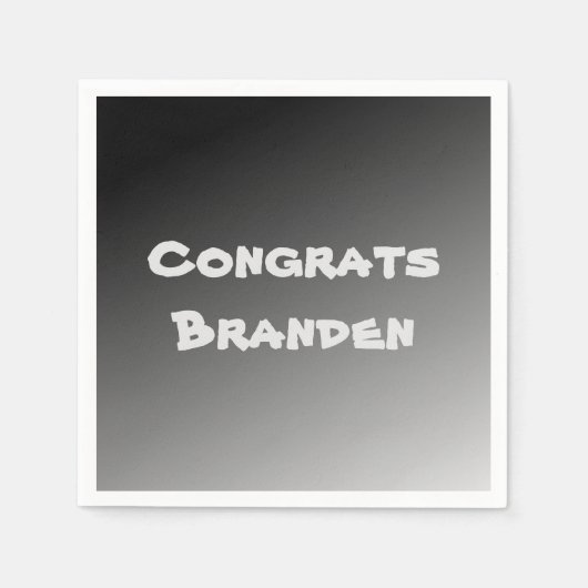 Zwarte gradiënt, gefeliciteerd servetten (Voorkant)
