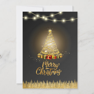 Zwarte Gradiënt Kerstkaart Kaart