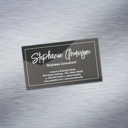 Zwarte gradiëntlagen | Modern Magnetisch Visitekaartje (Voorbeeld)