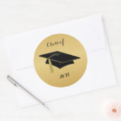 Zwarte graduatie cap met goud ronde sticker (Envelop)