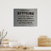 Zwarte graffiti op gegolfd IJzeren fitnessPoster! Poster (Keuken)