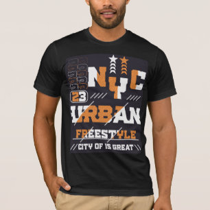 Zwarte Grafische Design T-Shirt Stijlvolle Stree