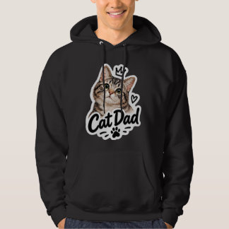 Zwarte grafische hoodie met kattenliefhebber thema