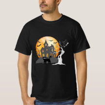 Zwarte grafische T-shirt voor griezelig seizoen