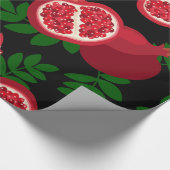 Zwarte granaatappel fruit cadeaupapier (Hoek)