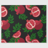 Zwarte granaatappel fruit cadeaupapier (Vlak)