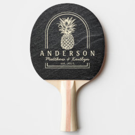 Zwarte granieten stenen ananas-huwelijksboog & naa tafeltennisbatje