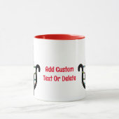 Zwarte Grappige Kat Kerst Licht Sinterklaas Hoed Mok (Midden)