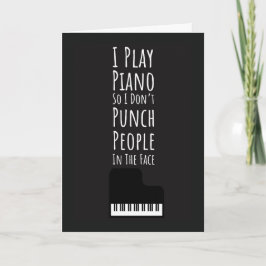 Zwarte Grappige Pianospelende Kaarten Pianist Muzi