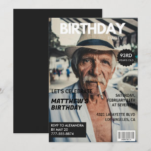 Zwarte Grappige Tijdschrift Omslagfoto 93ste verja Kaart