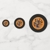 Zwarte Grat Zwarte Kat Tombstone Bats Halloween Confetti (Achterkanten)