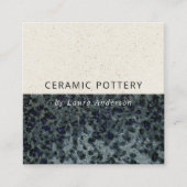 ZWARTE GRAY CERAMIC POTTERY GLAZED SPECKLED TEXTUR VIERKANTE VISITEKAARTJE (Voorkant)