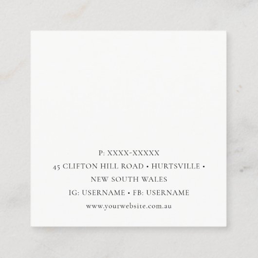 ZWARTE GRAY CERAMIC POTTERY GLAZED SPECKLED TEXTUR VIERKANTE VISITEKAARTJE (Achterkant)