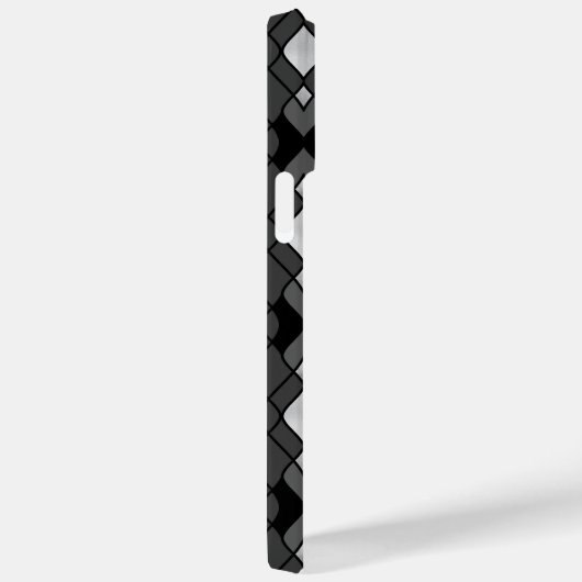 ZWARTE GRAY SILVER DIAMOND PATTERS Case-Mate iPhone CASE (Achterkant / Rechts)