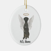 Zwarte Great Dane Sympathie Herdenking Keramisch Ornament (Rechts)