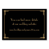 Zwarte Great Gatsby Art Deco-huwelijksaccommodatie Kaart (Achterkant)