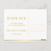 Zwarte Great Gatsby-huwelijk bedankkaartjes Briefkaart (Achterkant)