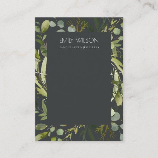 ZWARTE GREEN FOLIAGE WREATH LIJST KETTING DISPLAY VISITEKAARTJE (Voorkant)