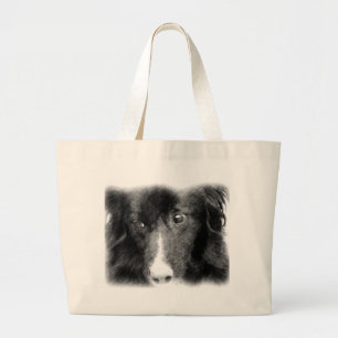 Zwarte Grens Collie Animal Art Canvas tas
