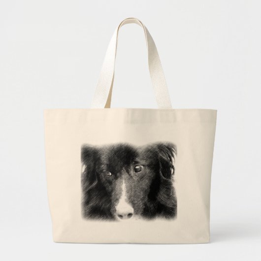 Zwarte Grens Collie Animal Art Canvas tas (Voorkant)
