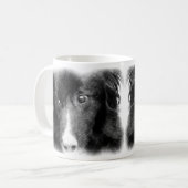 Zwarte grens Collie Animal Art Koffiemok (Voorkant links)