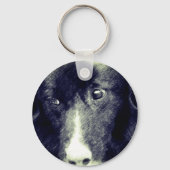 Zwarte grens Collie Animal Art Sleutelhanger (Achterkant)