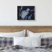 Zwarte grens Collie Dog Face Canvas Afdruk (Insitu (Slaapkamer))