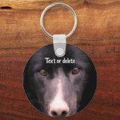 Zwarte grens Collie Face Dog Persoonlijk Sleutelhanger (Achterkant)