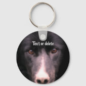 Zwarte grens Collie Face Dog Persoonlijk Sleutelhanger (Achterkant)