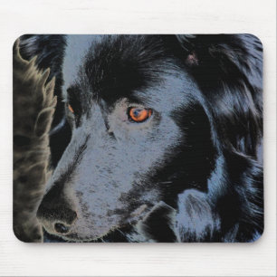 Zwarte grens Collie Face Mousepad Muismat