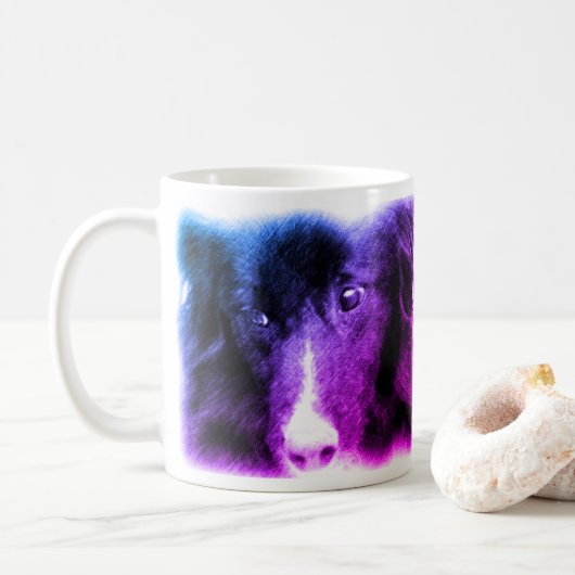 Zwarte grens Collie Tint Animal Art Koffiemok (Met donut)