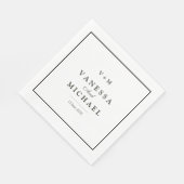 Zwarte grens eenvoudige unieke bruiloft servet (Hoek)