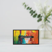 Zwarte Grens Moderne Naam Kunstwerk Kunstkunst Stu Visitekaartje (Staand voorkant)