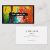 Zwarte Grens Moderne Naam Kunstwerk Kunstkunst Stu Visitekaartje (Voorkant / Achterkant)