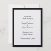 Zwarte-grens-monogram bruiloft save the date (Voorkant)