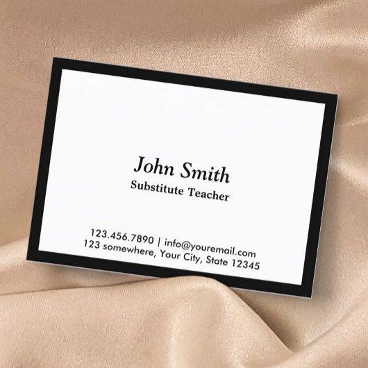 Zwarte Grens Substituut Visitekaartje leraar