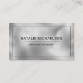 Zwarte grens voor Faux Silver Foil Professional Visitekaartje (Voorkant)