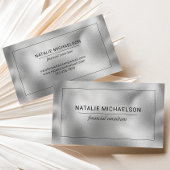 Zwarte grens voor Faux Silver Foil Professional Visitekaartje