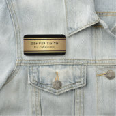 Zwarte grenzen gouden gradiëntnaam en titel naamplaatje (In situ)