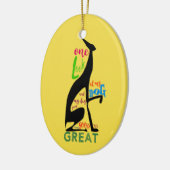Zwarte Greyhound-hond Silhouette Geel Keramisch Ornament (Links)