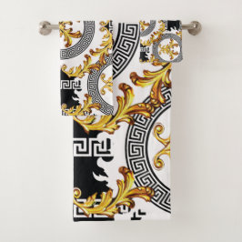 Zwarte Griekse decoratie Bad Handdoek