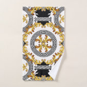Zwarte Griekse decoratie Bad Handdoek (Handdoek)